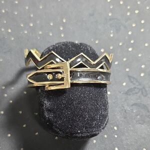 Gold and Black Zigzag Bracelet